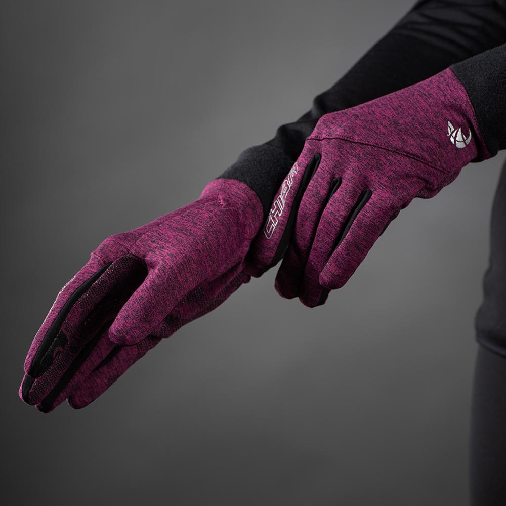 CHIBA Allround Light - Radhandschuhe, Polartec-Fleece, Touchfunktion, violett, Gr. L