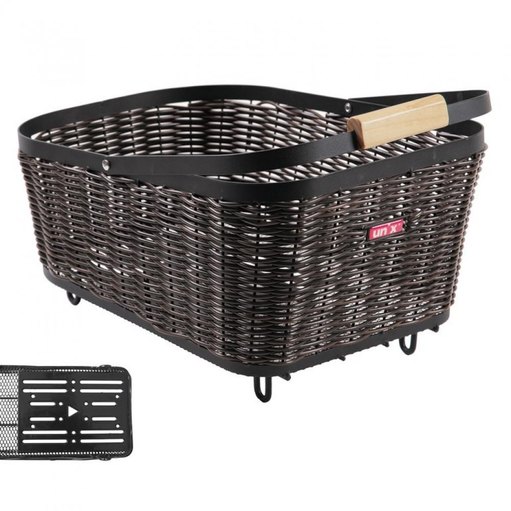 Unix Hinterradkorb Baldo Universal schwarz/braun 45x31x21cm
