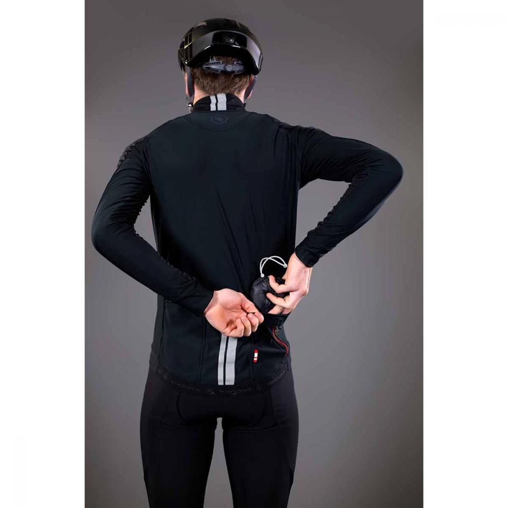 Endura FS260-Pro Adrenaline Race Cape II schwarz Größe M - ultraleichte, wasserdichte und atmungsaktive Regenjacke, durchgehender Reißverschluss, reflektierende Elemente