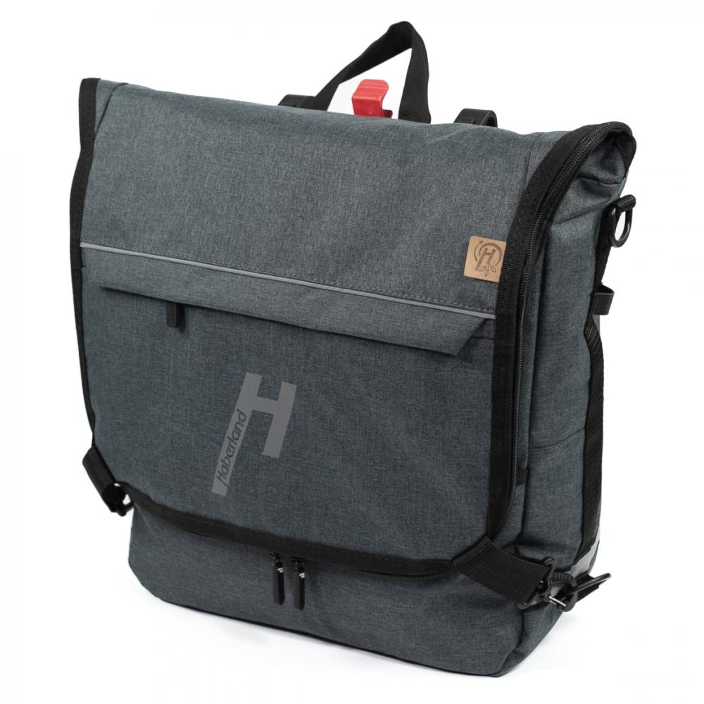 Haberland Sporty Fahrrad Rucksack / Gepäckträgertasche anthrazit - vielseitiger 2-in-1 Allrounder