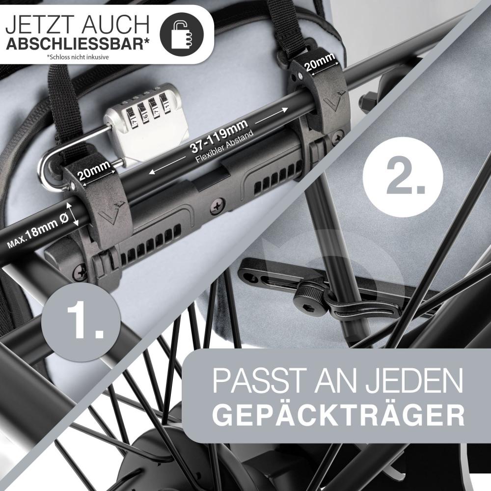 Valkental Rucksack ValkPro 3in1 Fahrradtasche grau