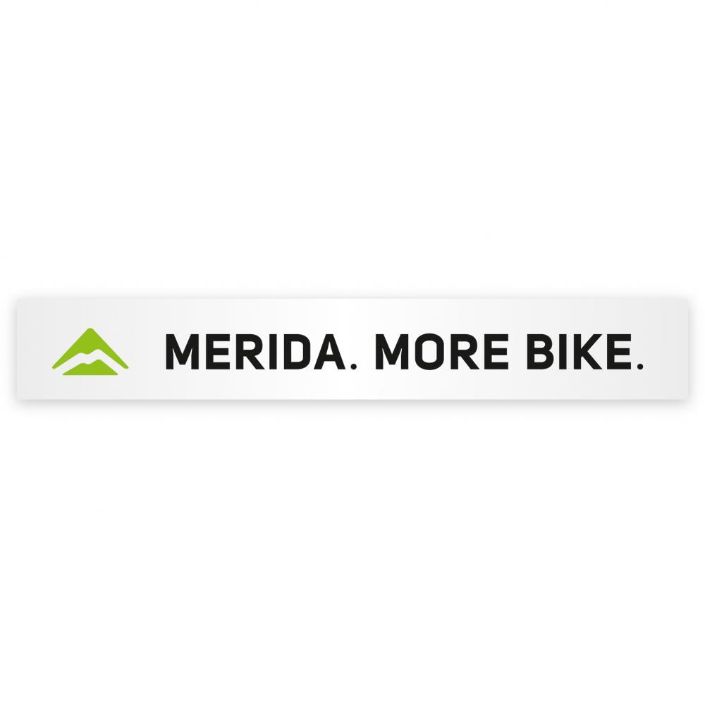 Merida Aufkleber MERIDA. MORE BIKE. 100 x 15 mm Weiß - stilvolles Bike-Dekor