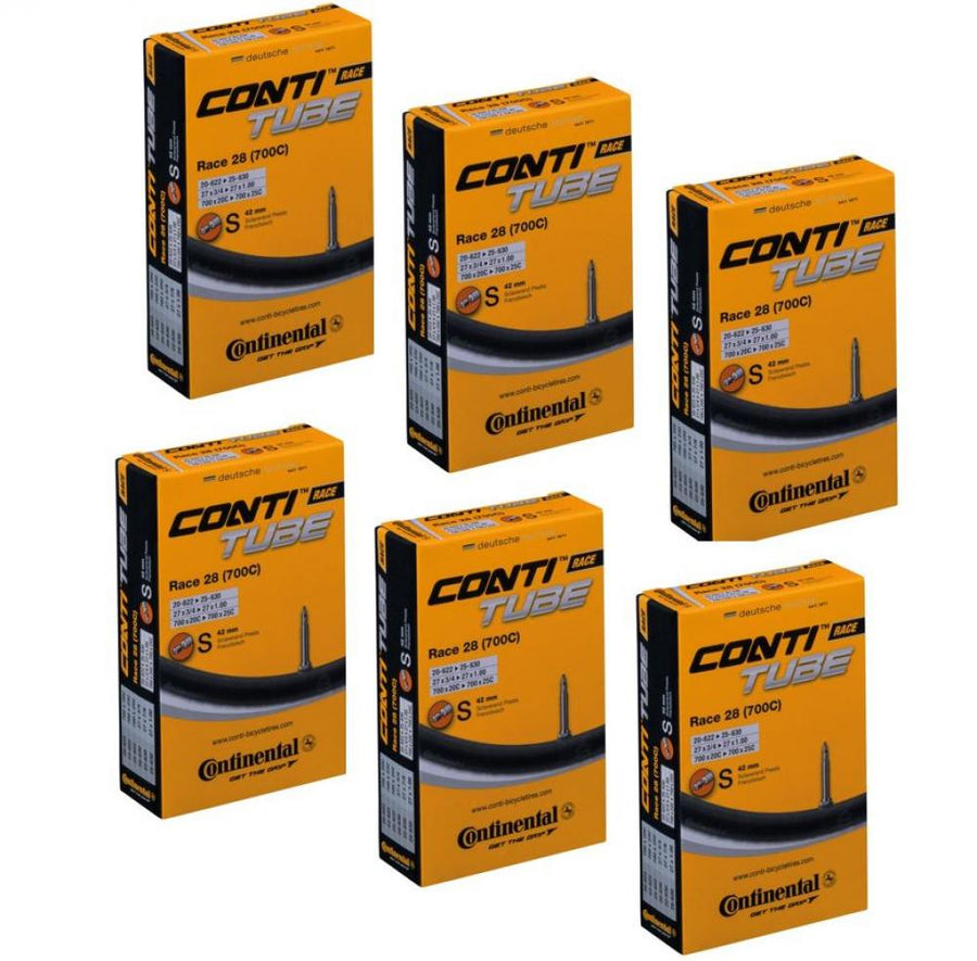 6er Pack Continental Conti Race 28 (700C) Fahrradschläuche 700x20-25C SV 42mm