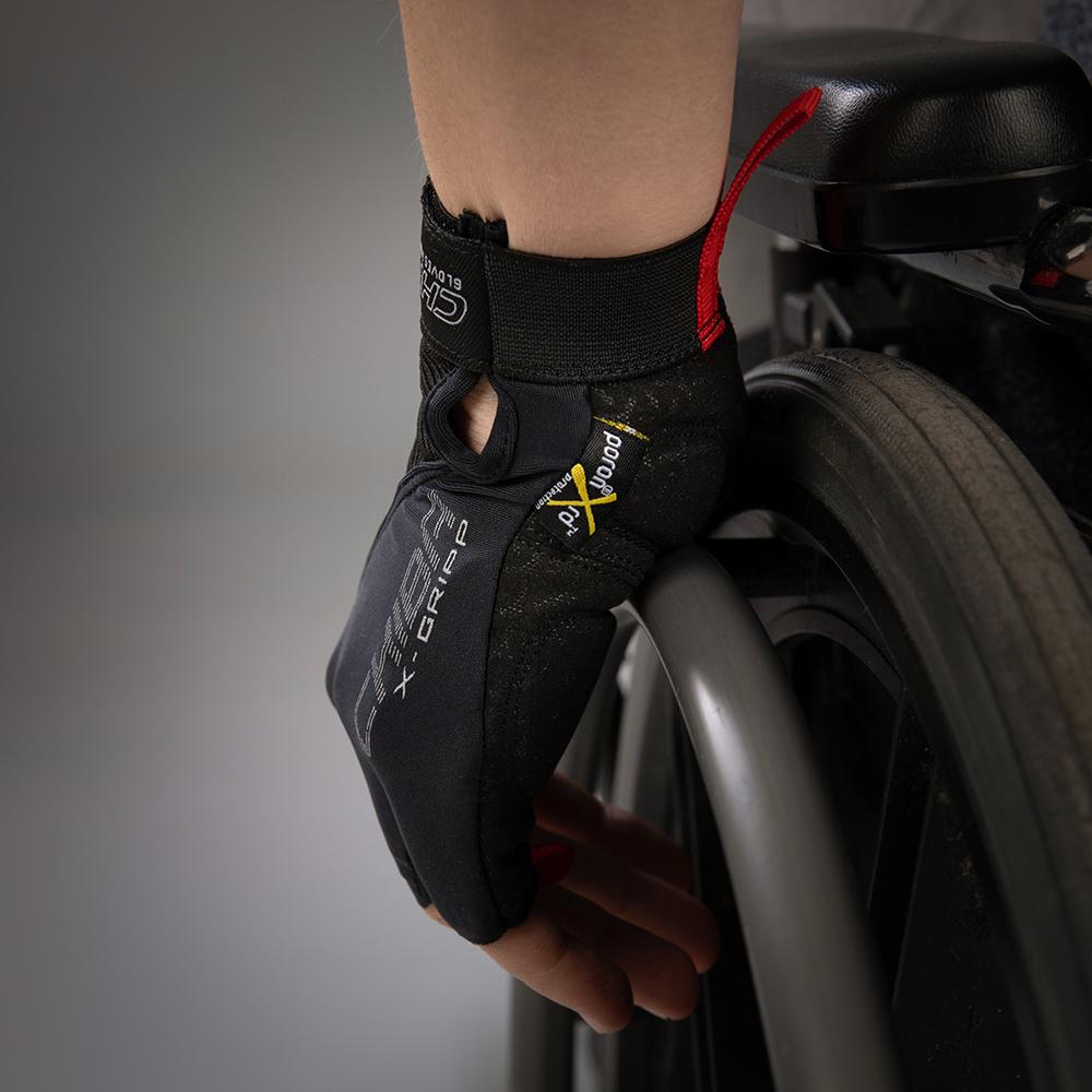 CHIBA Argon II Rollstuhlhandschuhe - Größe M, Schwarz