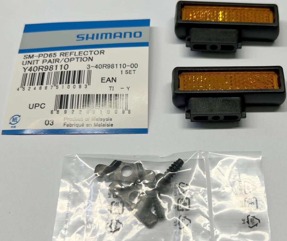 SHIMANO Reflektorsatz SM-PD65 Standardgröße - mehr Sicherheit durch bessere Sichtbarkeit