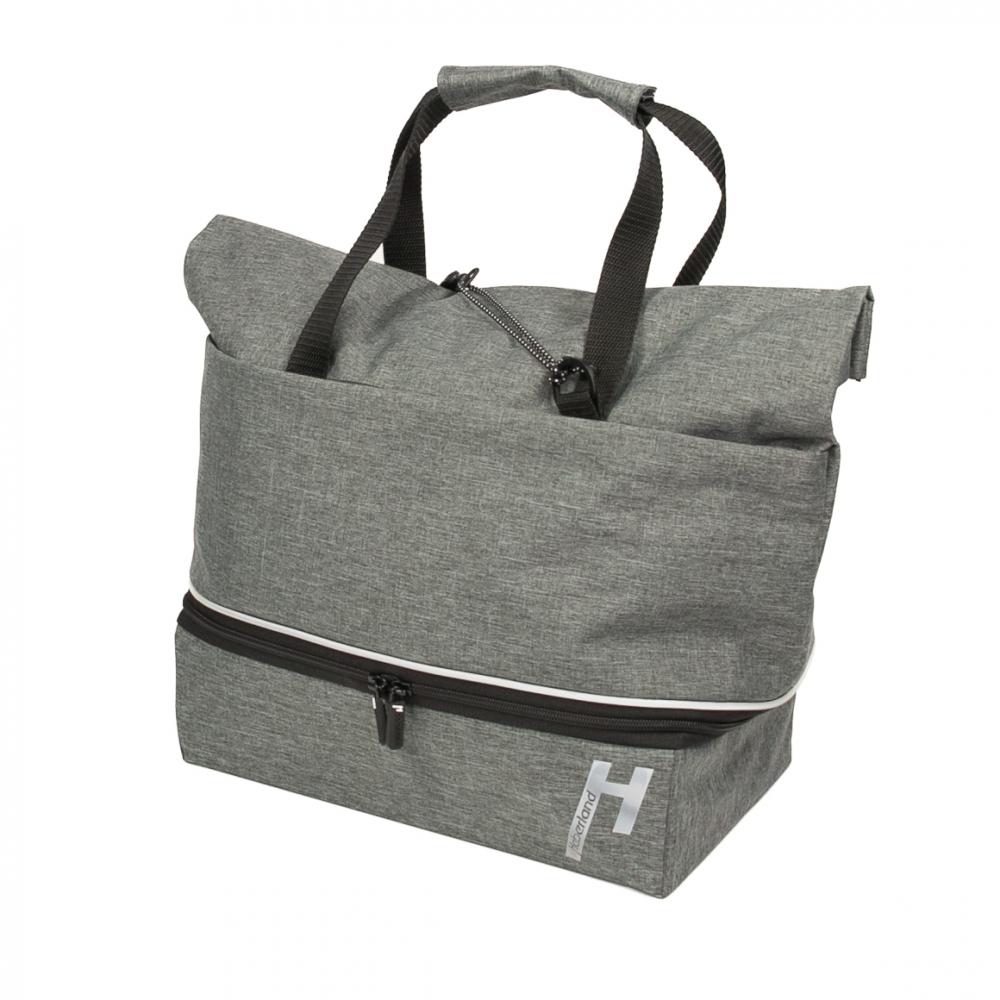 Haberland Gepäckträgeraufsatztasche Lena grau - flexible UniKlip 2 Transportlösung