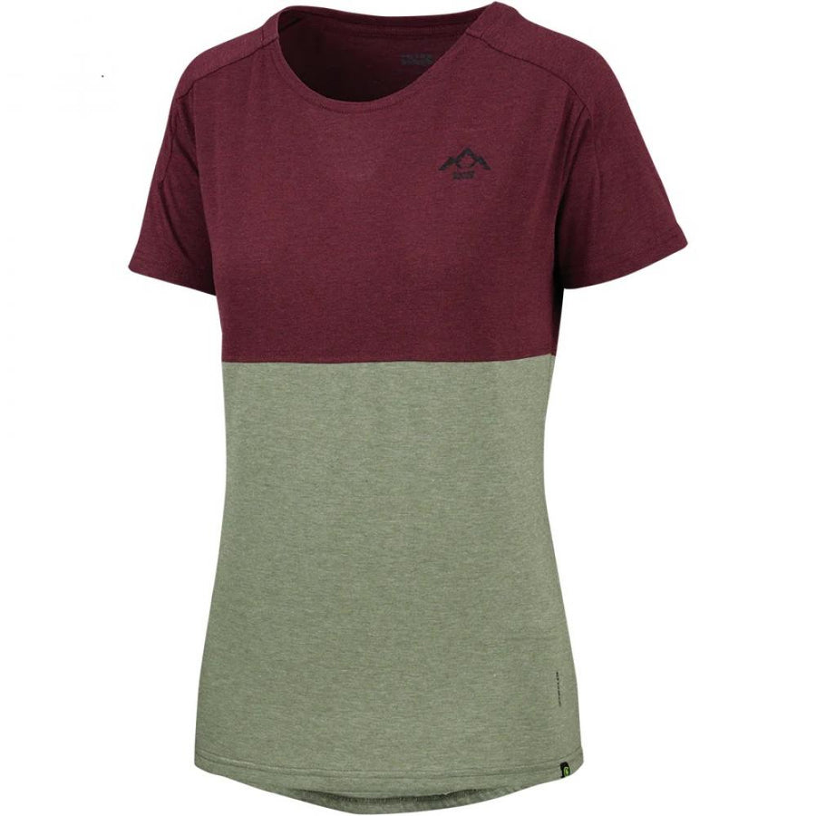 IXS Sports Division iXS Flow Women Mountain Tech Tee 36 Raisin/Olive - atmungsaktives Bike-Shirt