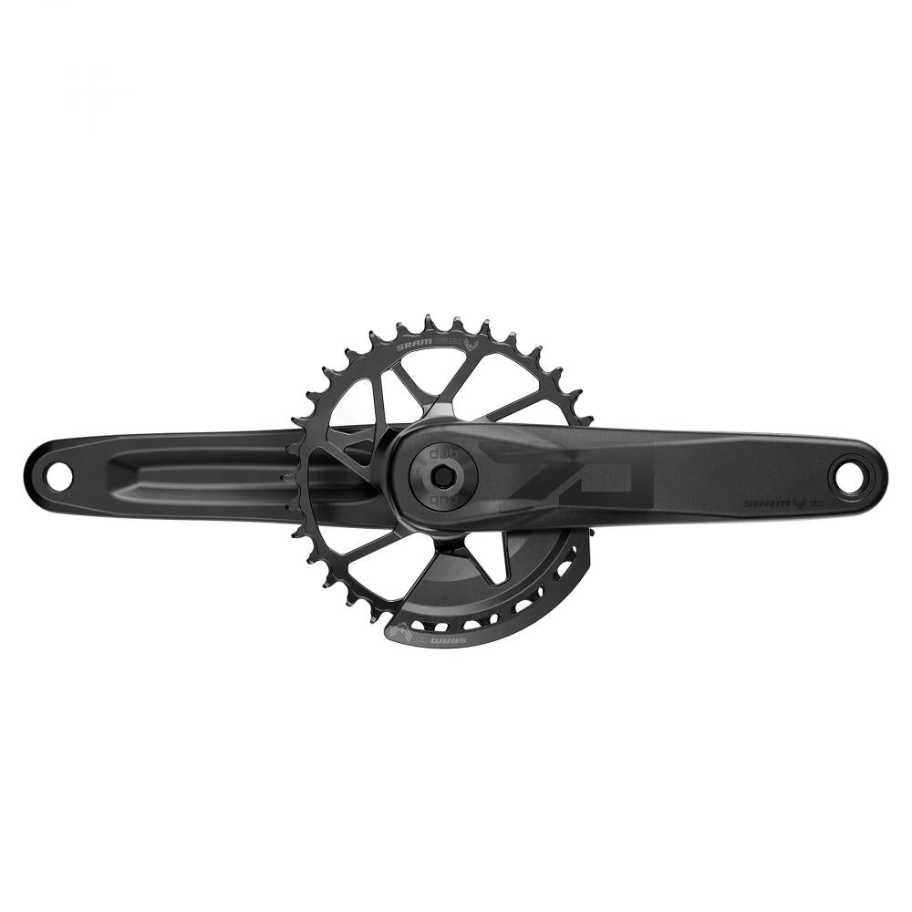 SRAM Kurbelgarnitur Eagle 70 T-Type 170 mm, schwarze Fahrradkurbel mit Kettenblatt für anspruchsvolle Trails.