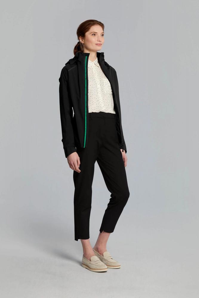 Basil Skane Damen Regenjacke schwarz L - atmungsaktiv & wasserdicht (10.000 WP/MVP) - T-Fabric mit DWR-Beschichtung taillierter Schnitt reflektierend & helmtauglich