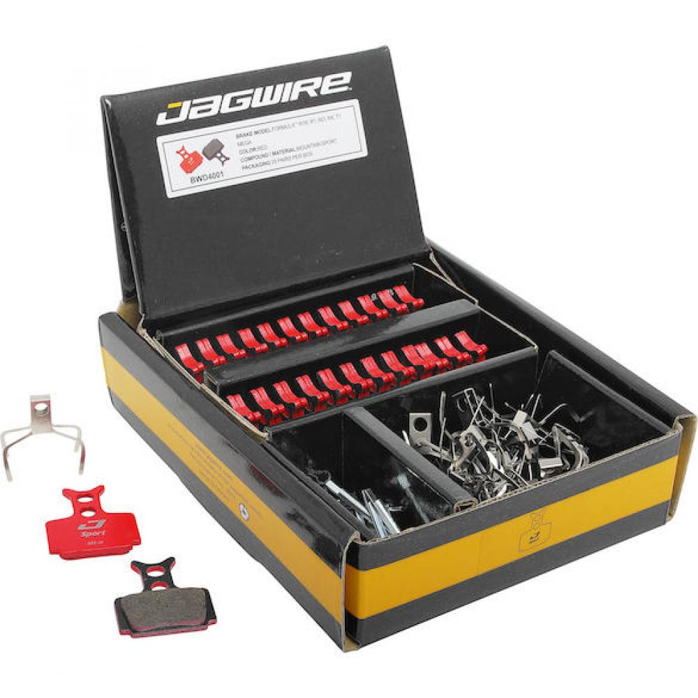 Jagwire Bremsbeläge Disc Sport Semi-Metallic Werkstattverpackung 25 Paar Rot