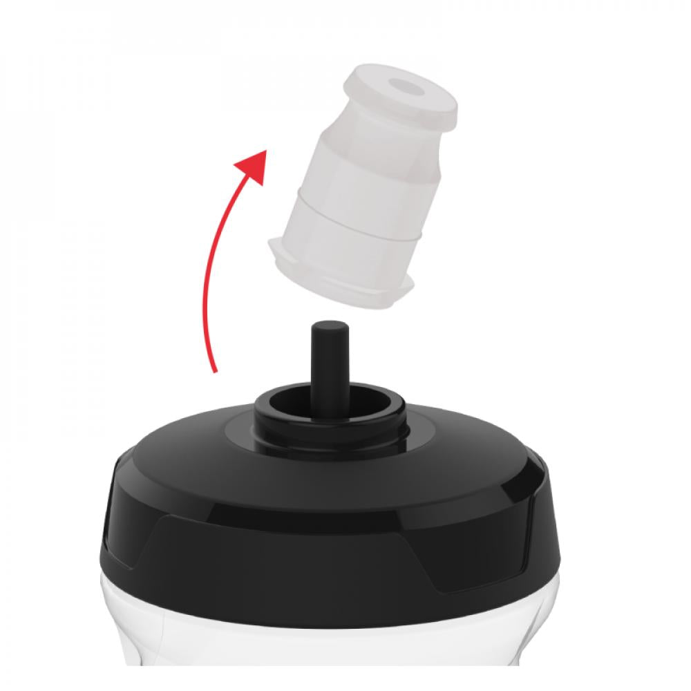Zefal Sense Soft 65 Fahrrad-Trinkflasche mit abnehmbarem weichem Silikon-Mundstück für leichte Reinigung.