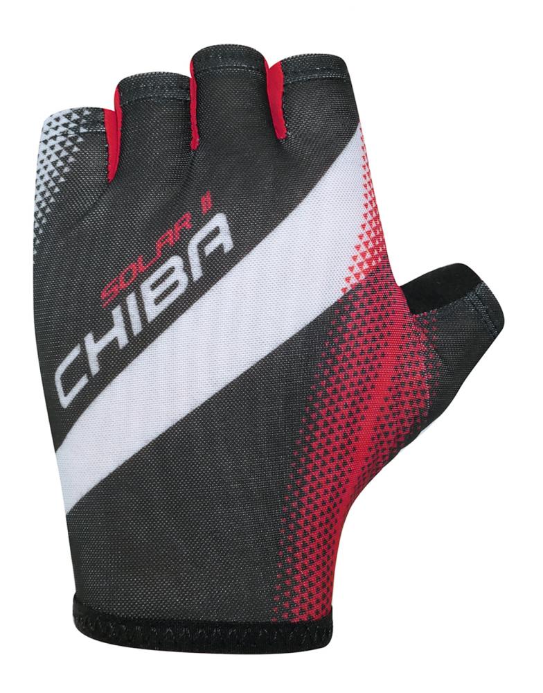 CHIBA Solar II - Radhandschuhe schwarz/rot, Größe L, atmungsaktiv, leicht gepolstert