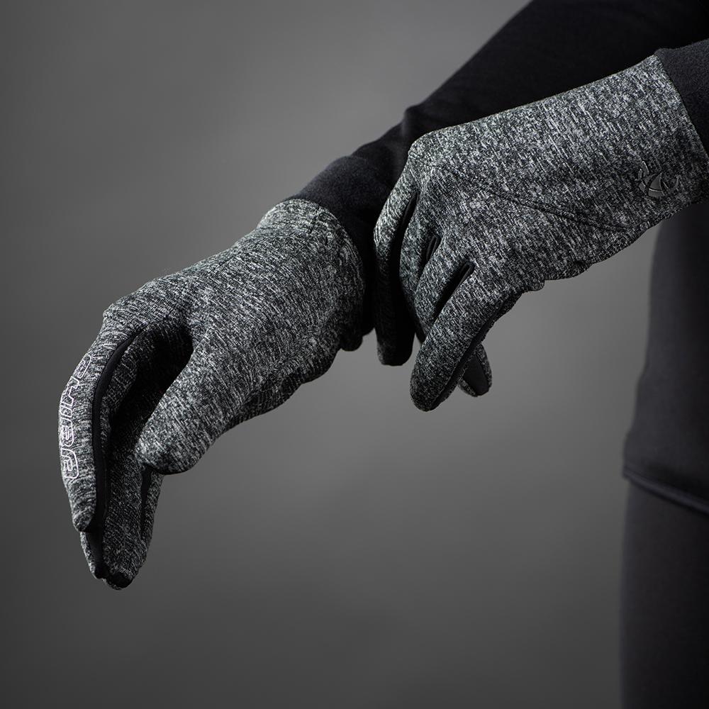 CHIBA Allround Light - Radhandschuhe, Polartec-Fleece, Touchfinger, hellgrau, Gr. M