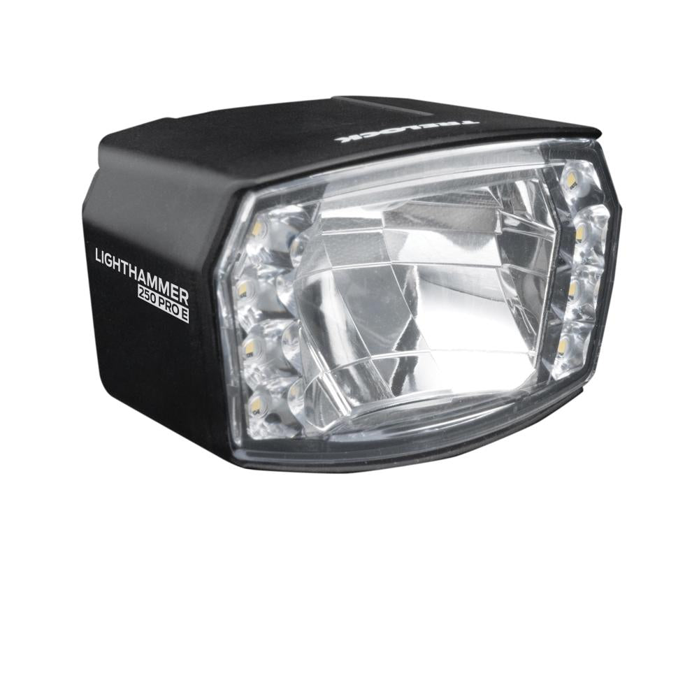 Schwarzer Trelock LS 990 LIGHTHAMMER PRO 250 E-Bike-Frontscheinwerfer, 250 Lux.