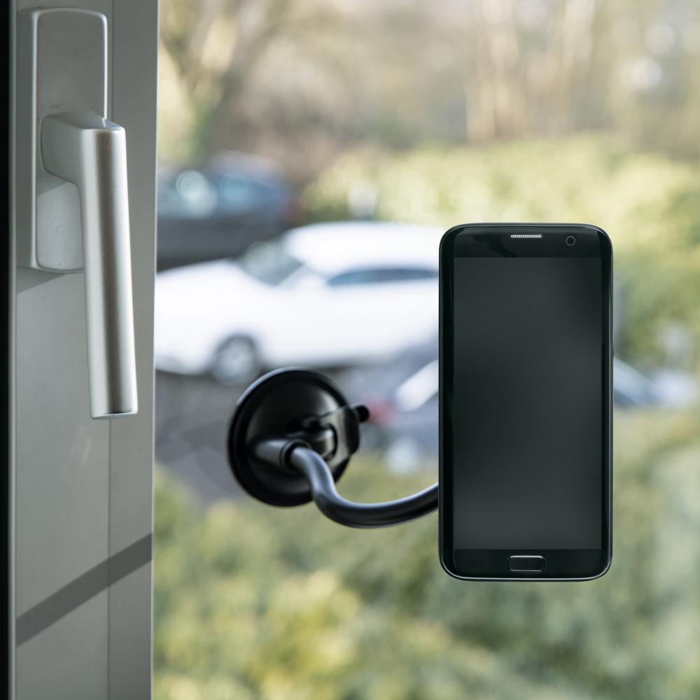 SKS COMPIT FLEXX Smartphone-Halterung  flexible Handyhalterung mit Flexarm und Saugnapf für alle glatten Oberflächen, ideal für Auto, Küche und Arbeitsplatz