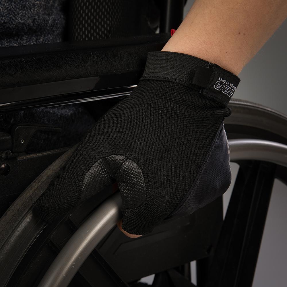 CHIBA Argon Premium II - Radhandschuhe schwarz L mit Gelpolster & Aramid-Besatz