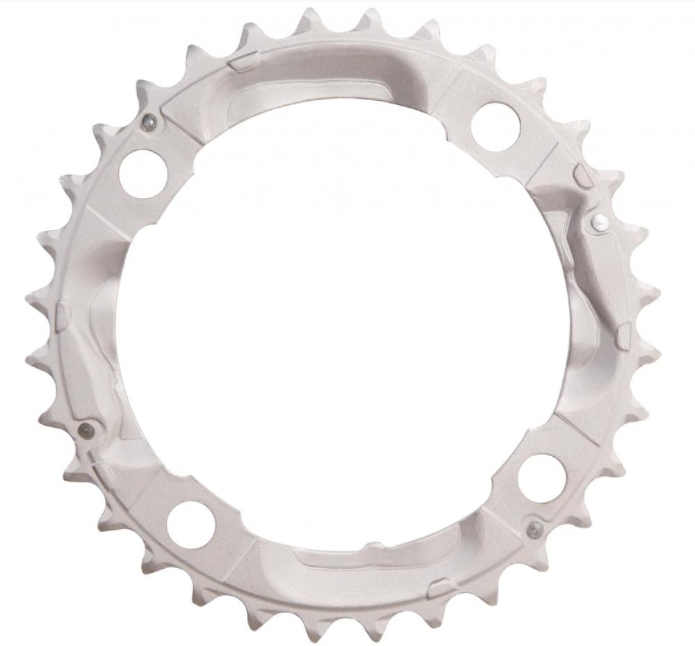 Silbernes Shimano Deore MTB-Kettenblatt mit 32 Zähnen für FC-M531/532/533/542 Kurbelgarnituren.