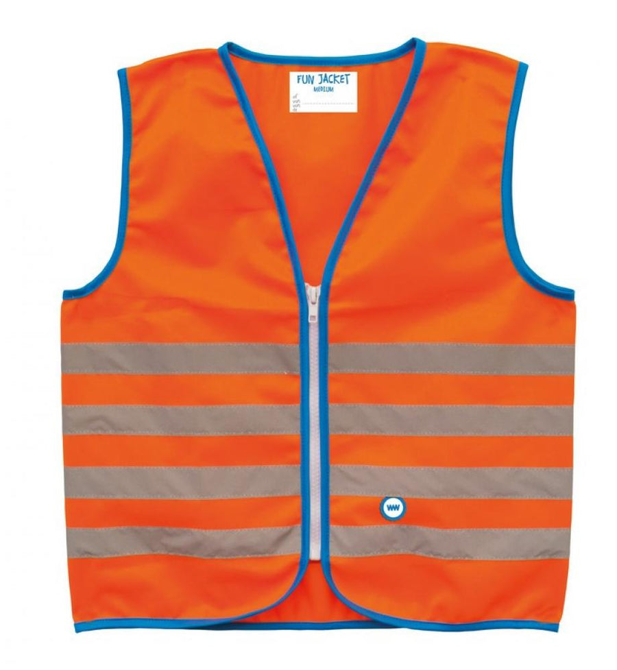 Wowow Sicherheitsweste Fun Jacket für Kinder orange mit Refl Streifen S