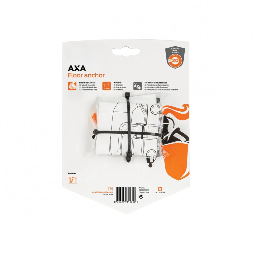 AXA Wand-/Bodenanker Ø14mm grau aus gehärtetem Stahl, ART 4 zertifiziert, für Innen- & Außenmontage.