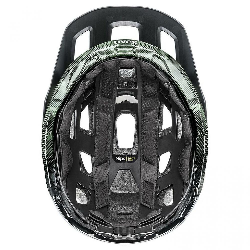 uvex react MIPS MTB Helm moss green-black matt 52-56cm mit MIPS Sicherheitssystem, IAS 3.0 Größenanpassung, stoßfester PC-EPS Schale, EN 1078 zertifiziert