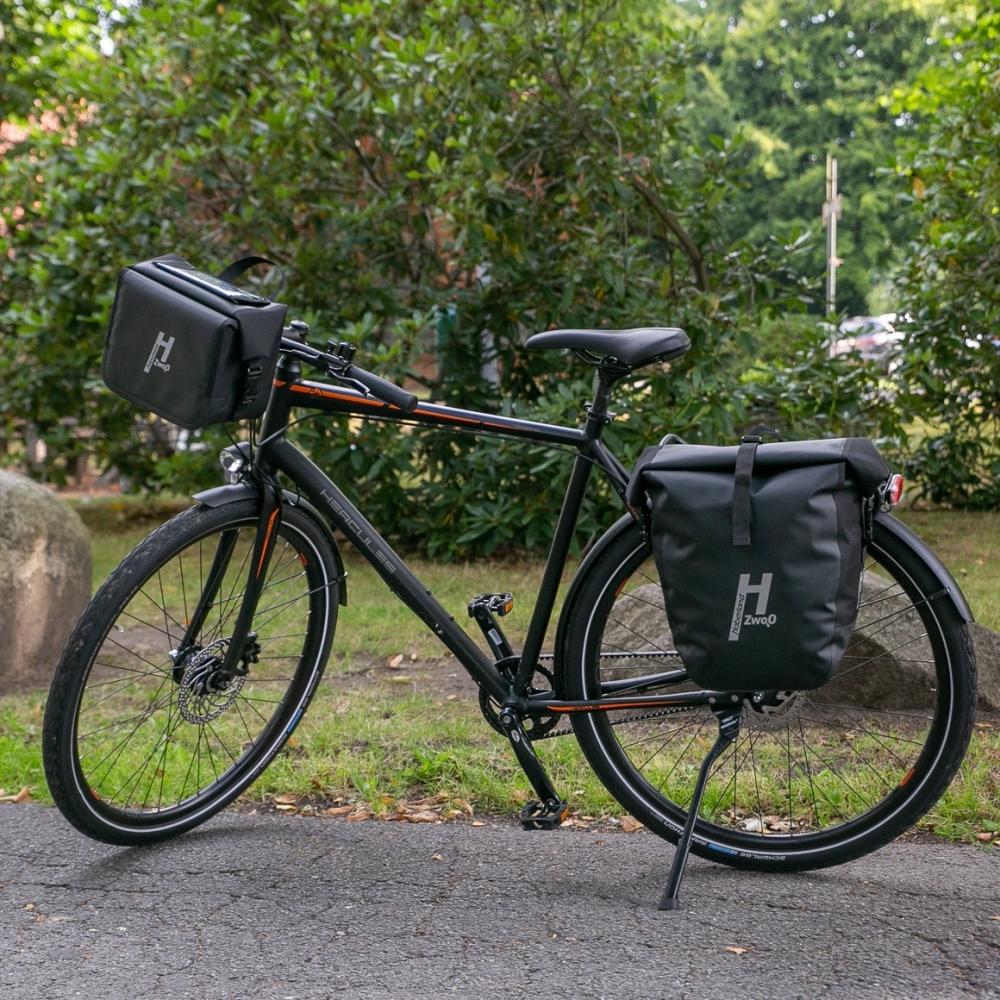 Haberland Einzeltasche H2O schwarz Paar - wasserdichte Fahrradtasche für Alltag und Tour