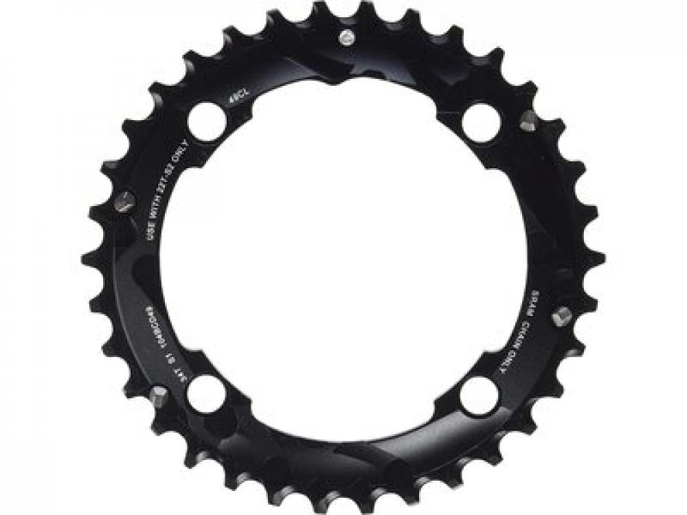 Schwarzes SRAM GX 2x10 34 Zähne Kettenblatt für präzise Fahrrad Schaltperformance.