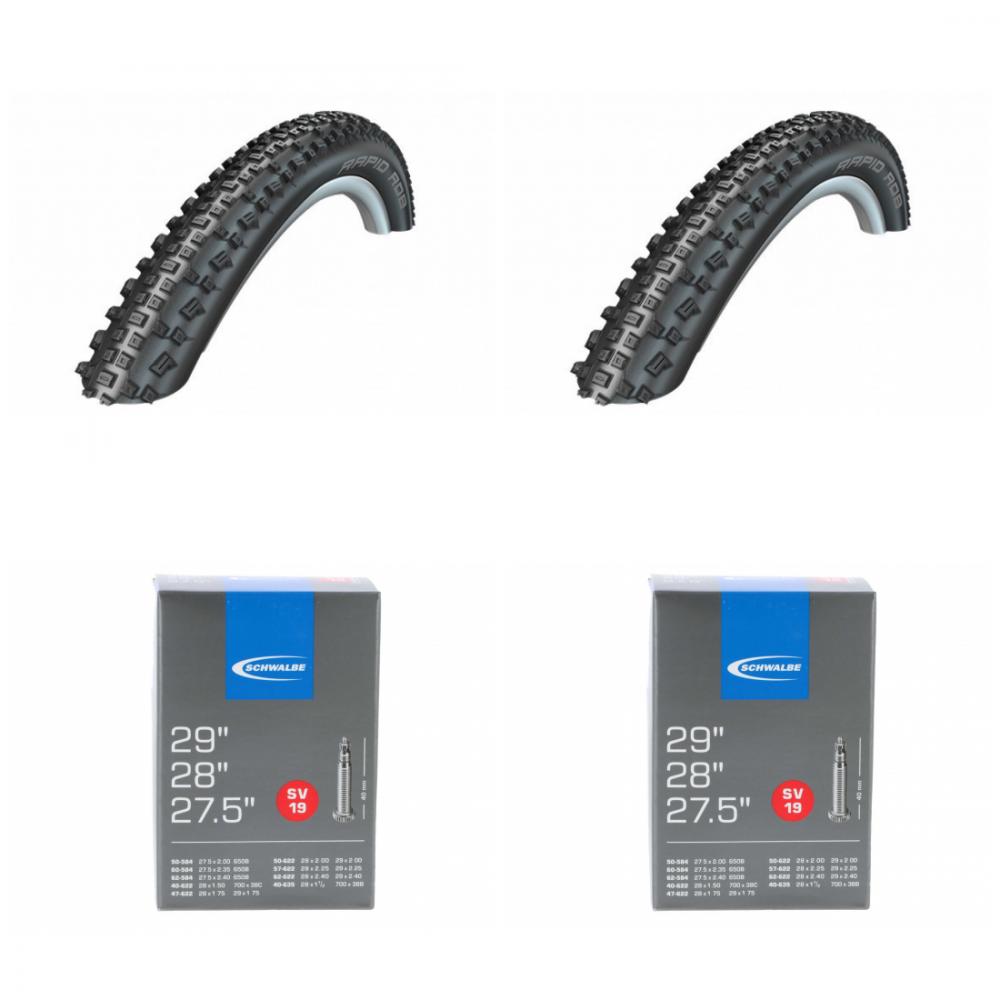 2x Reifen Schwalbe Rapid Rob HS425 29x2.10 + Schwalbe Schlauch SV19