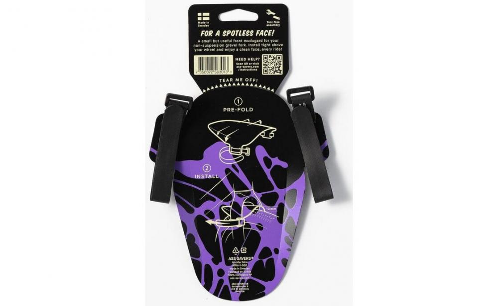 Ass Savers MFM-1-SPK Mudder Mini  Leichter Front-Spritzschutz für MTB & Gravel, effektiver Schutz vor Schmutz & Wasser, einfache Montage, Design: Squid