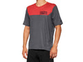 100% Airmatic Short Sleeve Jersey L Charcoal/Racer Red - komfortables Trail-Trikot