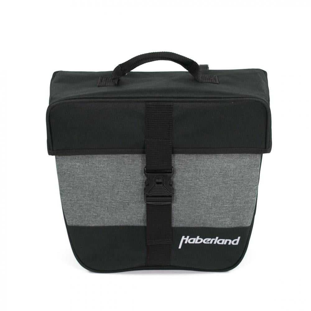 Haberland Einzeltasche 12 5l Einsteiger schwarz/silber - praktische Gepäckträgertasche in moderner Ausführung