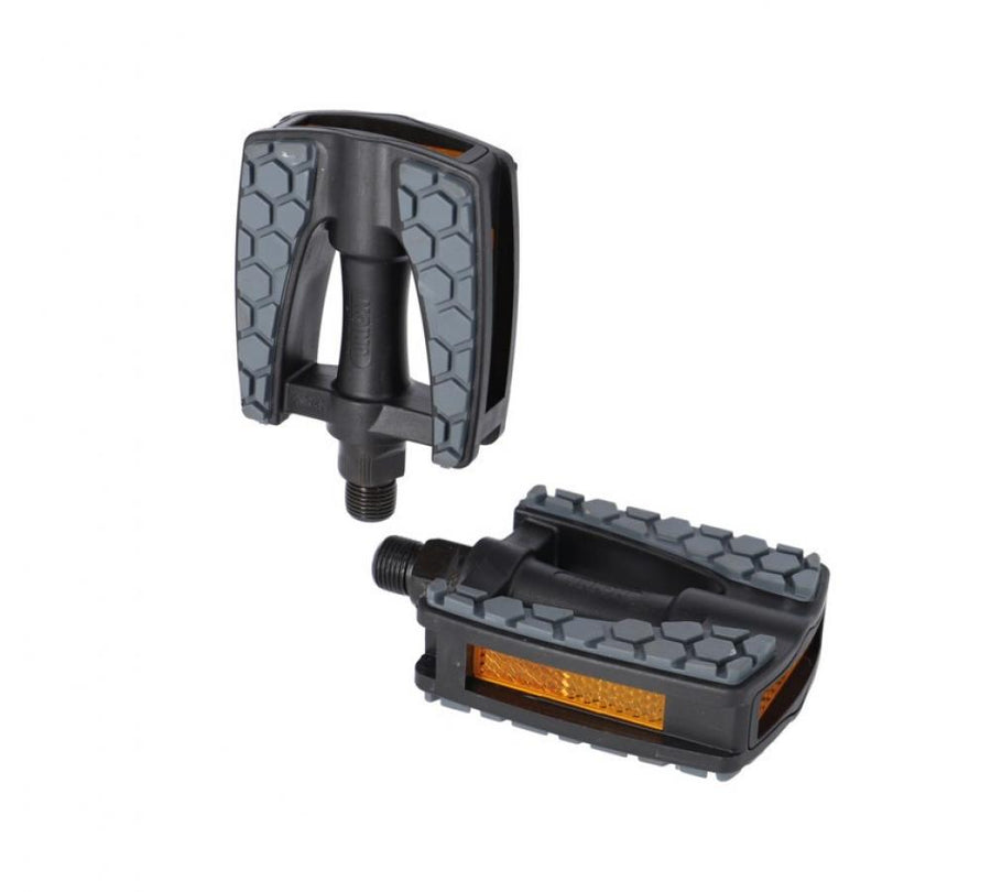 XLC Kinder-/Jugendpedal schwarz grau 9/16 Reflektor