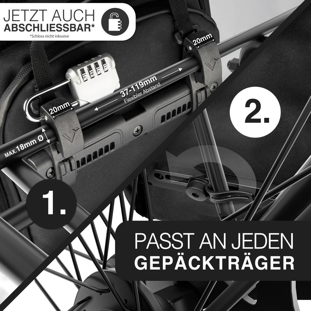 Valkental Rucksack ValkPro 3in1 Fahrradtasche schwarz