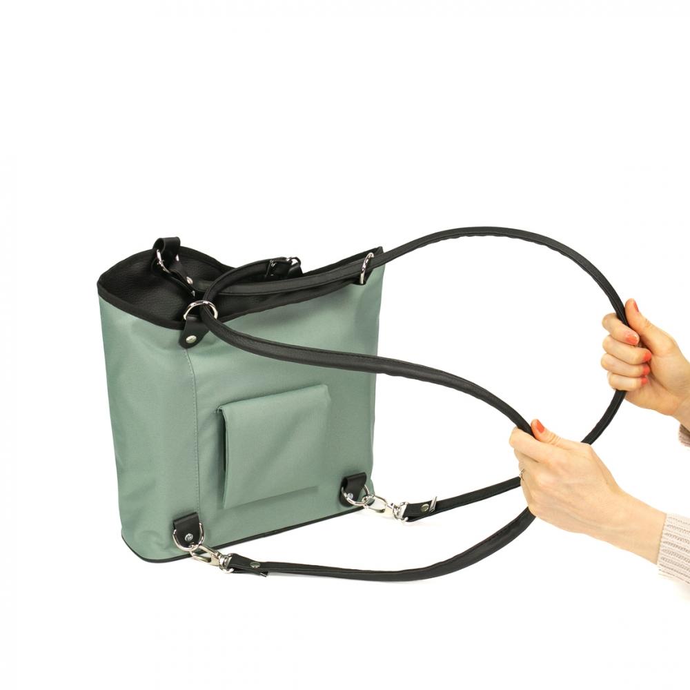 Haberland Lenkertasche Melanie salbei/schwarz - flexible Rucksack-Lenkertasche für Alltag & Tour