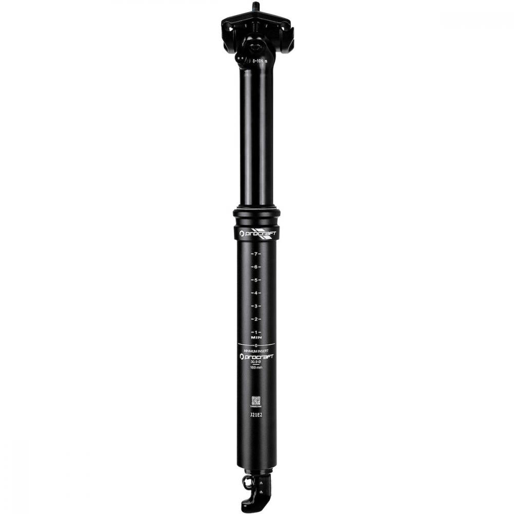 Procraft Vario-Sattelstütze Drop Suspension gefedert 30,9 x 402 mm Schwarz - Komfort & Kontrolle