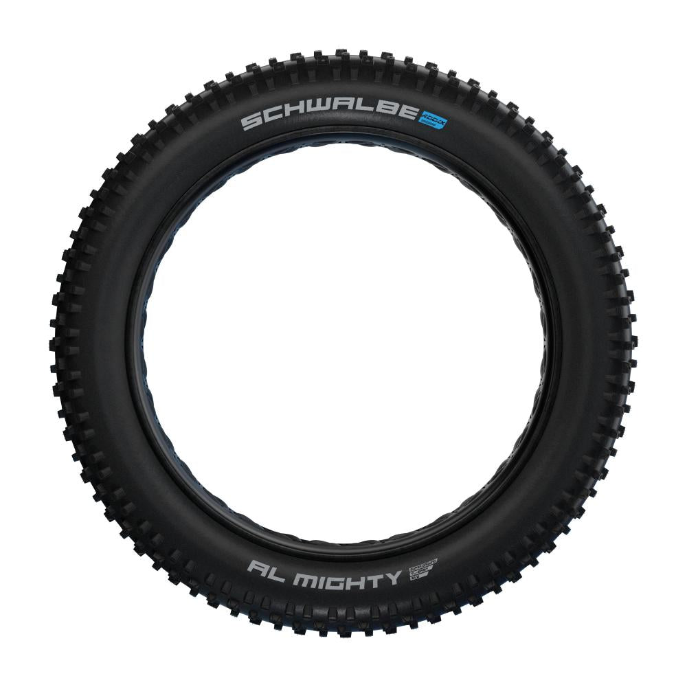 Schwarzer Schwalbe AL MIGHTY Fatbike Faltreifen SpeedGrip Super Ground für Schnee und Schlamm.