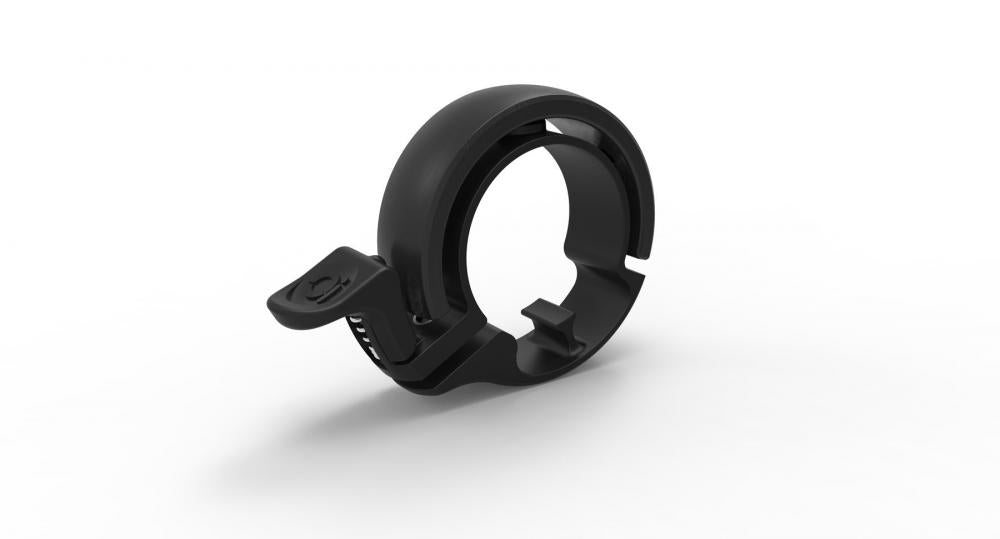 Knog Oi Classic Fahrradklingel, matt schwarz, für Lenker 23,8-31,8mm. Stilvolles Design, klarer Klang.
