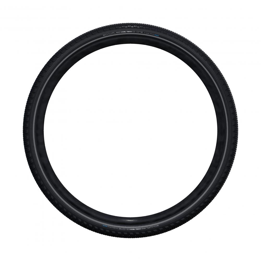 Schwalbe G-One Overland 365 Faltreifen 50-622 Ganzjahresreifen mit Addix 4-Season, schwarz mit Reflexstreifen.