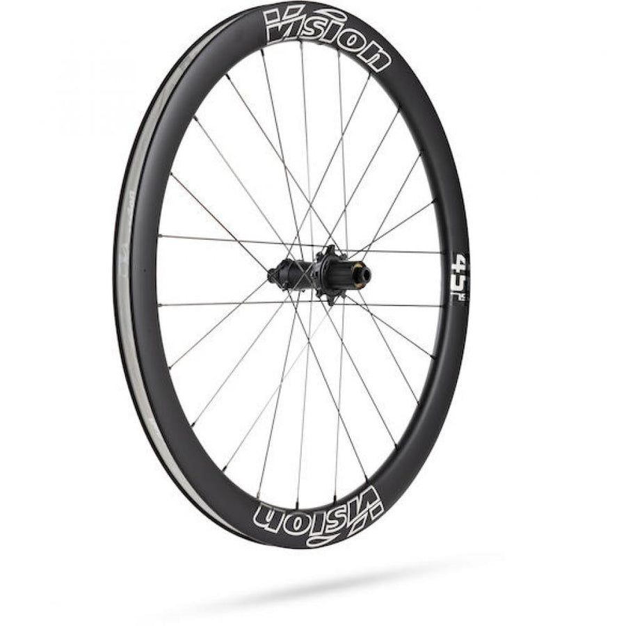 Vision Laufradsatz Metron 45 SL Disc 622x21x45 mm Schwarz/silber - aerodynamischer Carbon-Performance-Laufradsatz