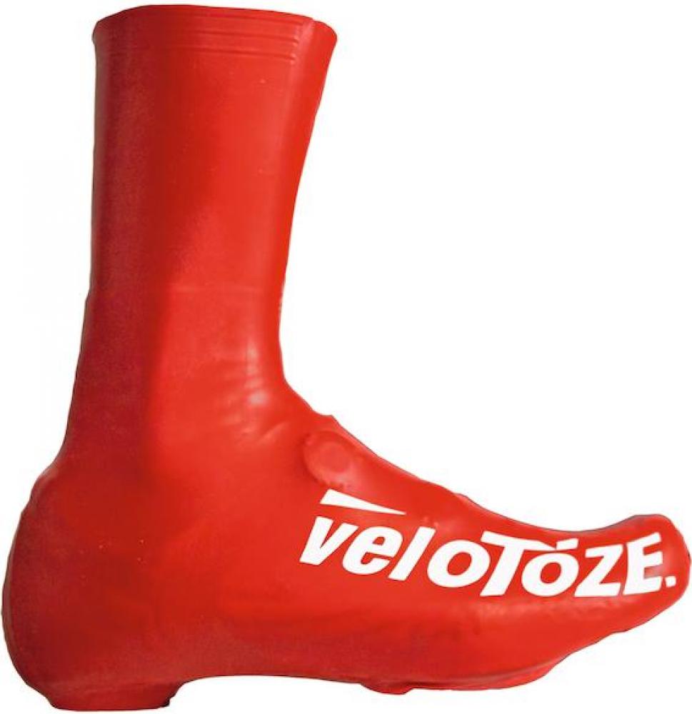 VeloToze Überschuh 2.0 lang rot S - wasser- und winddichter Aero-Überschuh