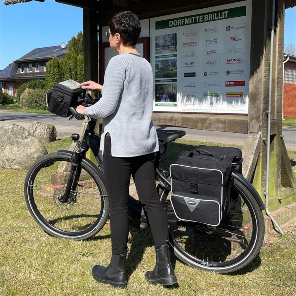 Haberland Doppeltasche Black Line 3.0 33l schwarz - flexible Gepäckträgertasche mit Klappvolumen