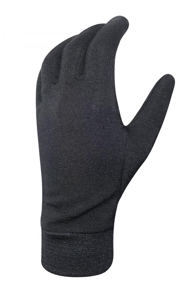 CHIBA Merino Handschuh - Unterziehhandschuh L schwarz, Touchfinger, 95% Merinowolle