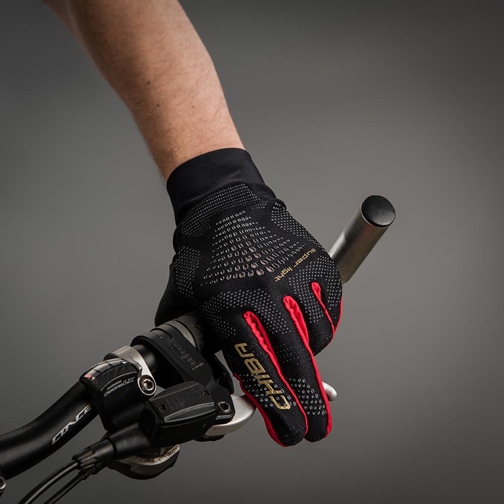 CHIBA Superlight - Radhandschuhe schwarz/rot, leicht & atmungsaktiv, Größe L