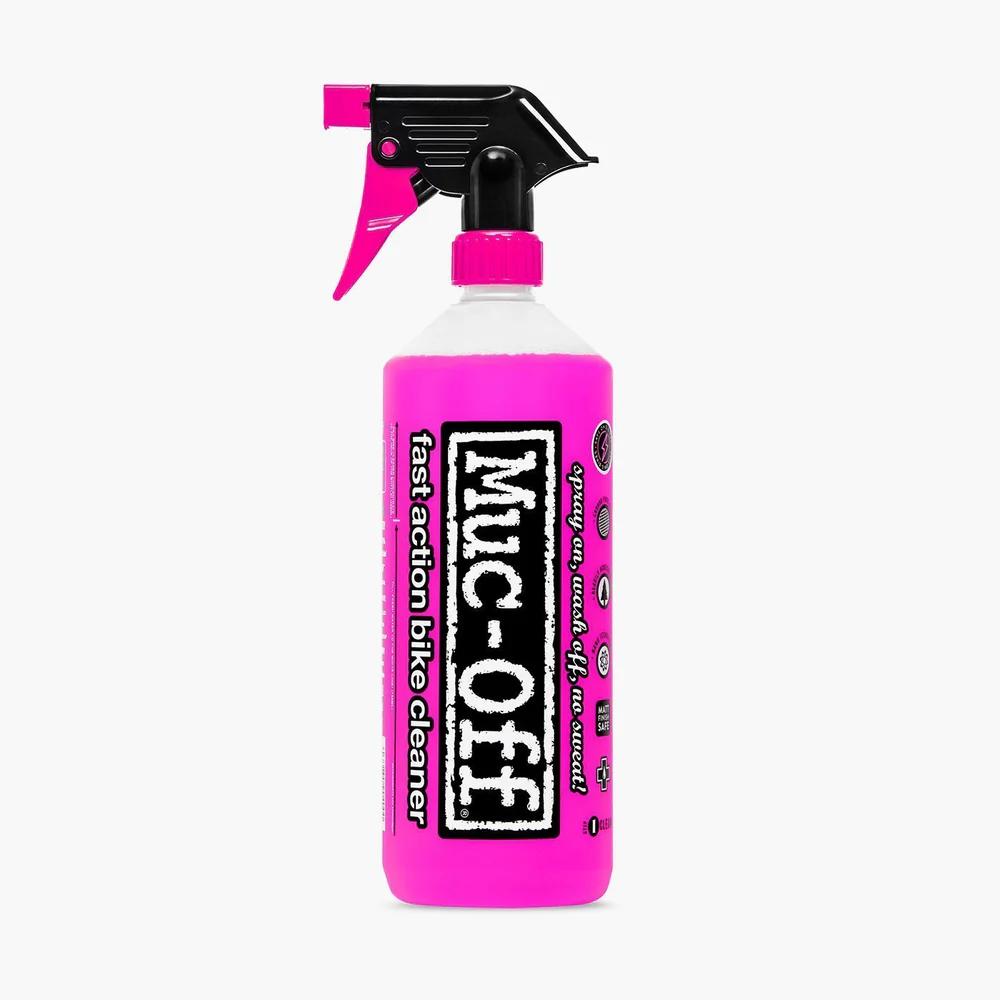 Muc-Off Fast Action Bike Cleaner, pinke Sprühflasche, für schnelle und einfache Fahrradreinigung.