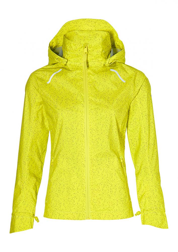 Basil Skane HiVis Damen Regenjacke neongelb XS, 360° reflektierend, wasserdicht, atmungsaktiv, tailliert, helmtaugliche Kapuz