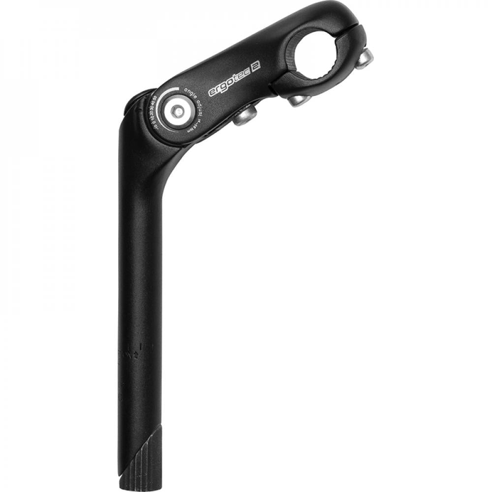 Ergotec Schaftvorbau Kobra Vario, Fahrradlenker Vorbau, 110 mm Länge, Schaft Ø 25,4 mm, Lenker Ø 25,4 mm, verstellbar, Aluminium, schwarz