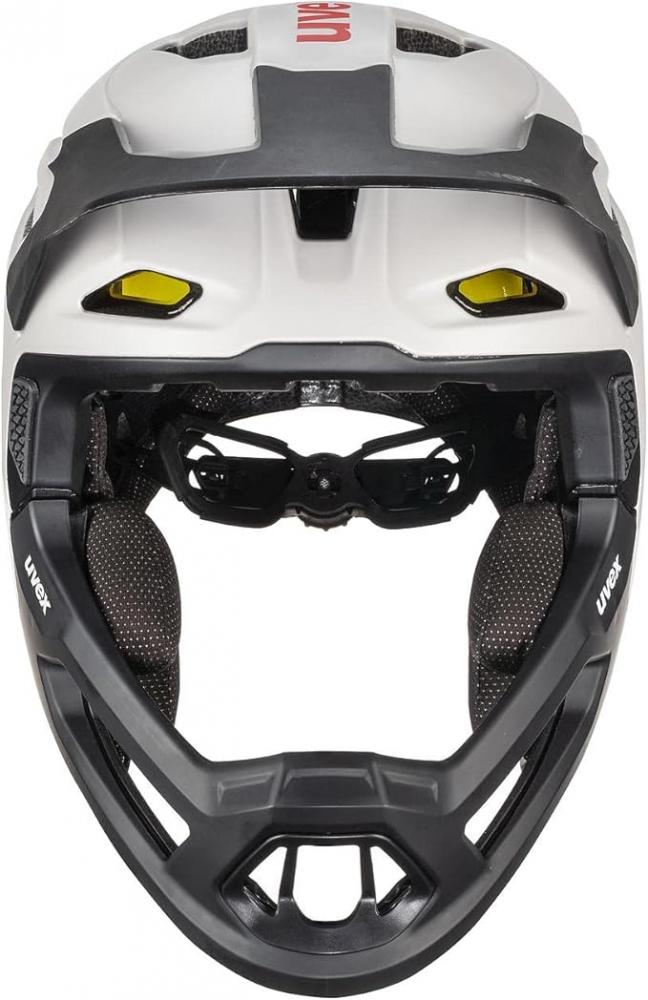 uvex revolt MIPS - leichter MTB-Helm mit MIPS-Schutz, 16 Lüftungskanäle, abnehmbarer Kinnbügel, anatomic IAS Anpassung - oak brown-red matt - 52-57 cm