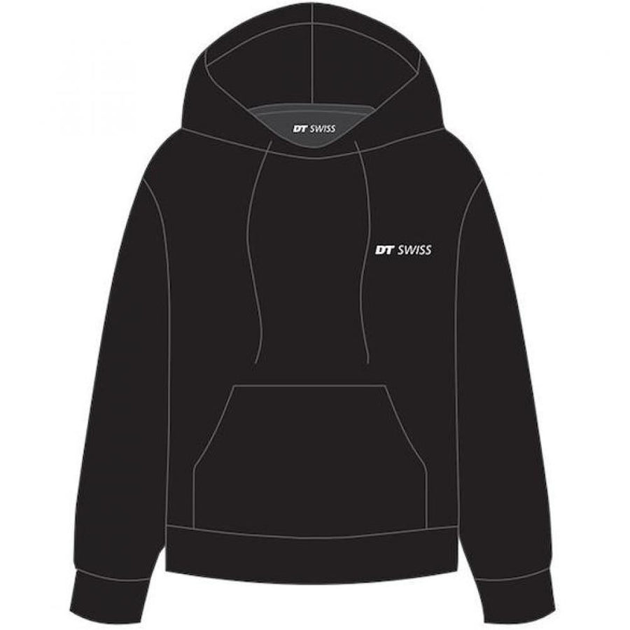 DT Swiss Hoodie Classic schwarz XL Schwarz - bequemer Kapuzenpullover für Alltag und Bike-Fans
