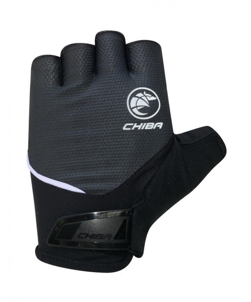 CHIBA Sport - Fahrradhandschuhe kurzfinger, dunkelgrau, Größe L