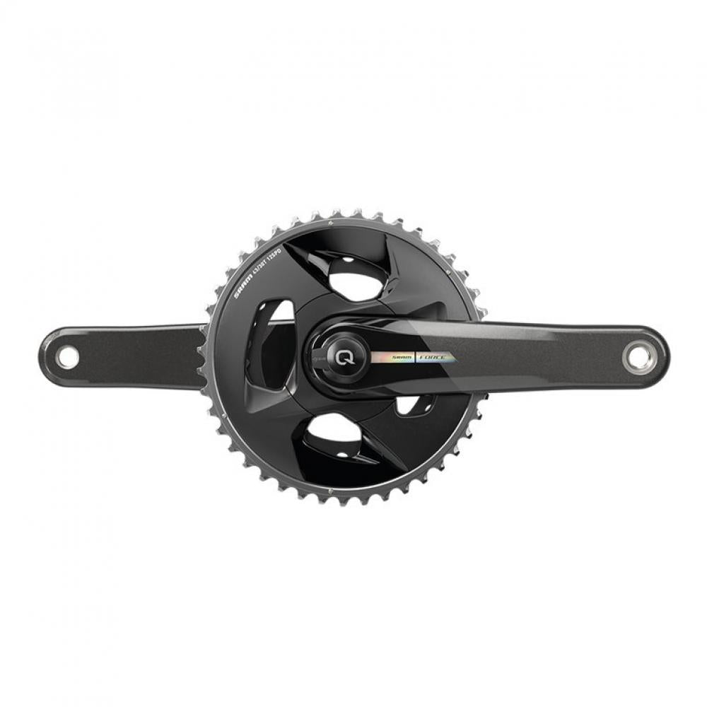 SRAM Quarq Force AXS Wide Kurbelgarnitur 2x12 43-30T mit integriertem Powermeter.