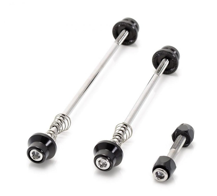 XLC Schnellspann-Set QR-A01 3-teilig schwarz, Innensechskant 5 mm Diebstahlschutz für VR, HR, Sattel